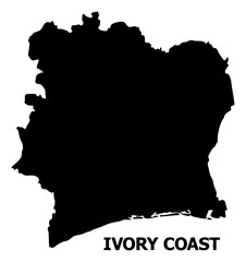 Vector Flat Map of Ivory Coast with Name