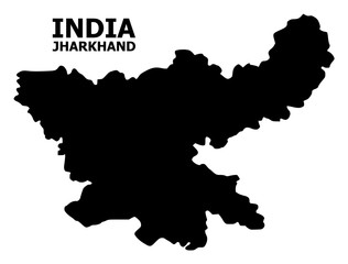 Vector Flat Map of Jharkhand State with Caption