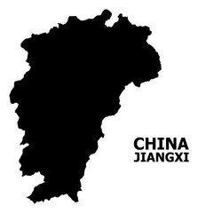 Vector Flat Map of Jiangxi Province with Caption