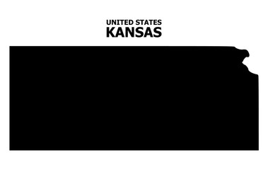 Vector Flat Map of Kansas State with Name