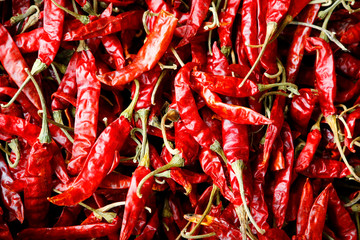 Basket of dried chili pepper