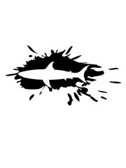 hai klecks tropfen farbe spritzer graffiti schwimmen tauchen wasser unterwasser meer räuber fressen gefährlich clipart design
