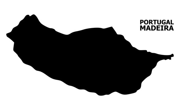 Vector Flat Map of Madeira Island with Caption