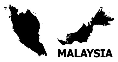 Vector Flat Map of Malaysia with Caption