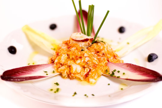 Salpicon delicious fresh seafood based olives and peppers Spain