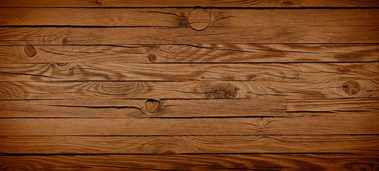 Horizontal wood textured background. Wooden planks on a wall or floor with grain and texture.