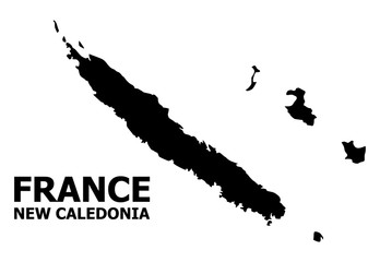 Vector Flat Map of New Caledonia with Name