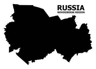 Vector Flat Map of Novosibirsk Region with Name
