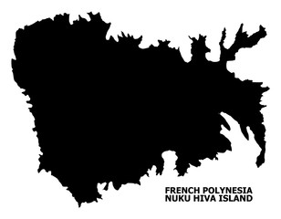 Obraz premium Vector Flat Map of Nuku Hiva Island with Caption