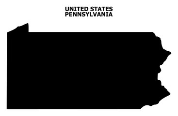 Vector Flat Map of Pennsylvania State with Caption