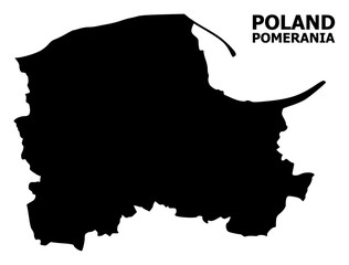 Vector Flat Map of Pomerania Province with Caption - obrazy, fototapety, plakaty