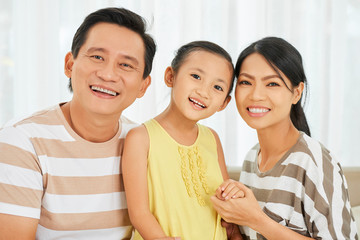 Cheerful Vietnamese family