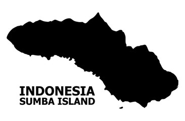 Vector Flat Map of Sumba Island with Caption