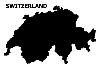Fototapeta premium Vector Flat Map of Switzerland with Caption