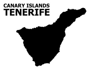 Vector Flat Map of Tenerife Island with Name © Sergey