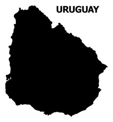 Vector Flat Map of Uruguay with Name