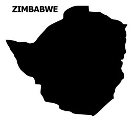 Vector Flat Map of Zimbabwe with Caption