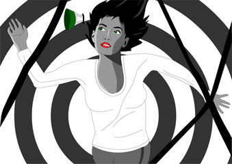 Girl lying on the target