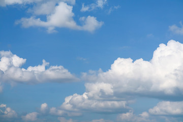 blue sky soft white huge heap cloud sunshine in summer