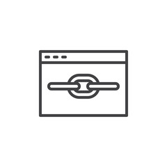 Web link line icon. linear style sign for mobile concept and web design. Link Website outline vector icon. Symbol, logo illustration. Pixel perfect vector graphics