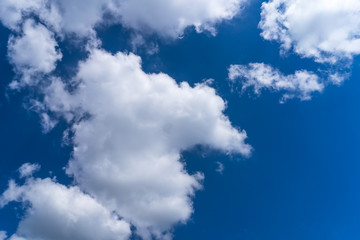 Blue sky and white clouds abstract background.