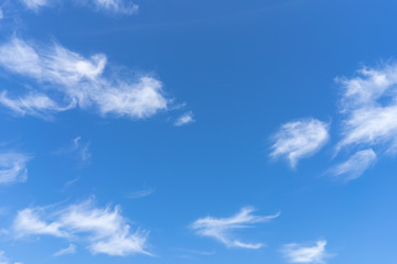 Blue sky and white clouds abstract background.