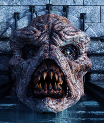 Creepy monster in abandoned sewer,3d rendering © Joe Therasakdhi