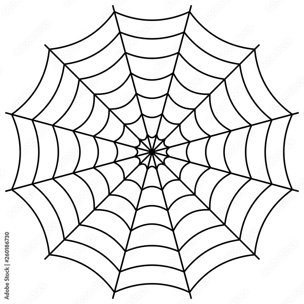 Poster Round spider web, cobweb vector symbol sign of confusion and a network of trap