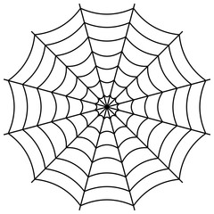 Round spider web, cobweb vector symbol sign of confusion and a network of trap