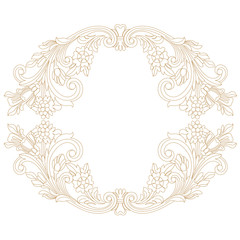 Golden vintage baroque ornament, corner. Retro pattern antique style acanthus.