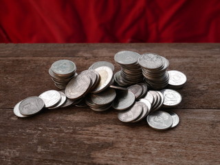 coins on the table