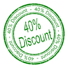 40% Discount rubber stamp - illustration