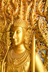 Ancient Thai craft art in Wat thasung.