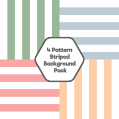 4 Pattern Striped Line Background Pack Collection - Pastel Stripes Vector Set