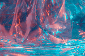 blue and pink holographic iridescent surface wrinkled foil  pastel