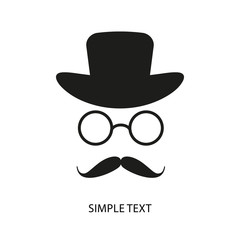Invisible man with hat glasses and mustaches icon - illustration