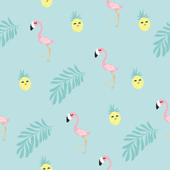 flamingo tropical seamless pattern