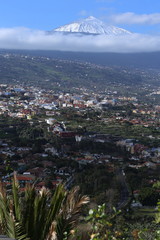 The town of La Orotava in front of the volcano Teide 