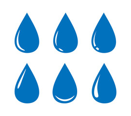 Water drop icons collection. Vector design elements.