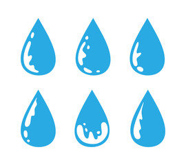Water drop icons collection. Vector design elements.