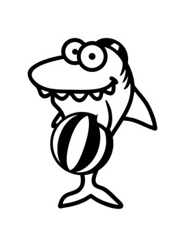 ball hai schwimmm&uuml;tze m&uuml;tze hut baden schwimmbad strand spa&szlig; lustig cool comic cartoon design gef&auml;hrlich meer tauchen schwimmen clipart