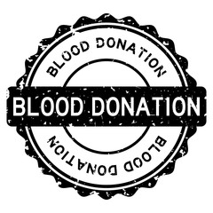 Fototapeta premium Grunge black blood donation word round rubber seal stamp on white background