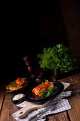 Roasted cabbage rolls with rice and minced meat according to the recipe of omas