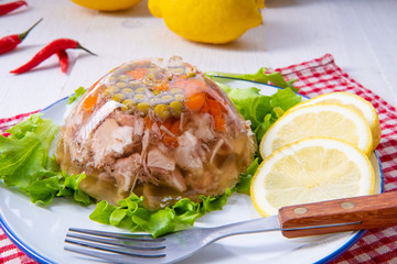 tasty aspic  with pork knuckle and pork legs