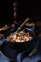 Kaszotto- polish risotto from barley groats with mushrooms