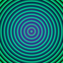 Obraz premium 3d circles, round lines abstract perspective background with dark green and turquoise color tone.