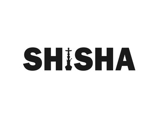 Shisha modern logo. Black and white logo.