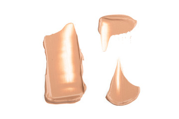 Liquid Foundation Smudge On White Background.