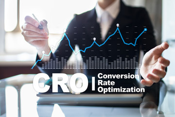 Conversion rate optimization, CRO concept and lead generation.