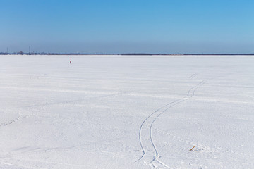 minimalism of winter landscape on a Sunny day